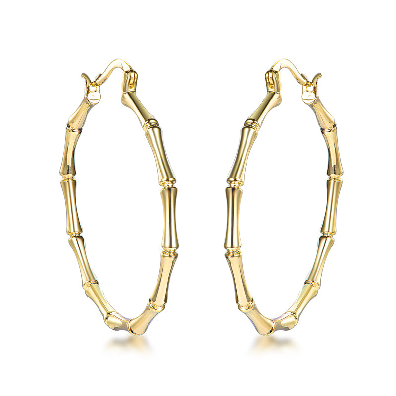 Gold Plated Sterling Silver Round Hoop Earrings