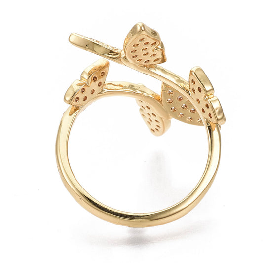 Gold Plated Butterflies and CZ Ring