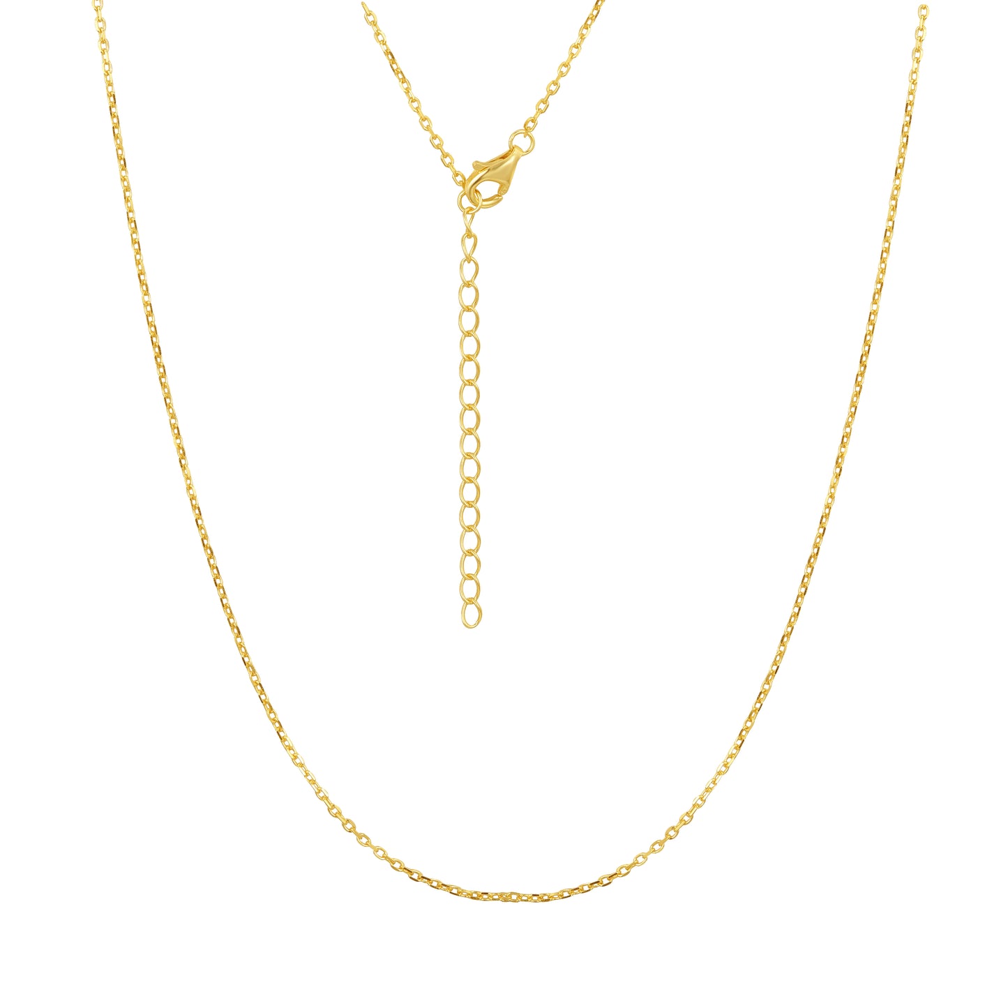 Sterling Silver 1.5mm or ~1mm Diamond Cut Cable Chain