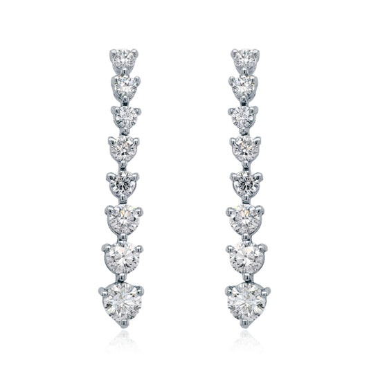 14K Gold Lab Grown Diamond Graduated Tennis Earrings