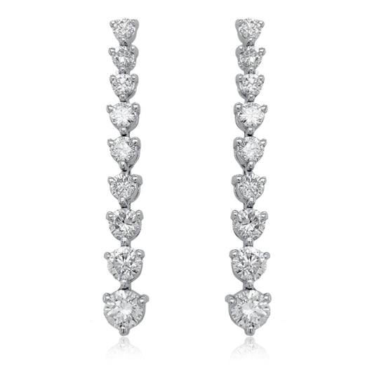 14K Gold Lab Grown Diamond Graduated Tennis Earrings