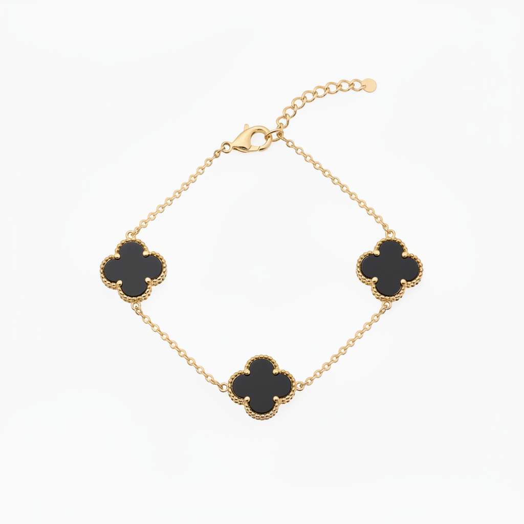 Sterling Silver Medium Three Clover Bracelet