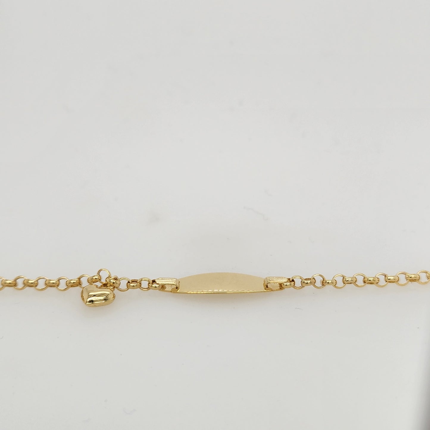 14k Gold Name Plate With Heart Children's Bracelet