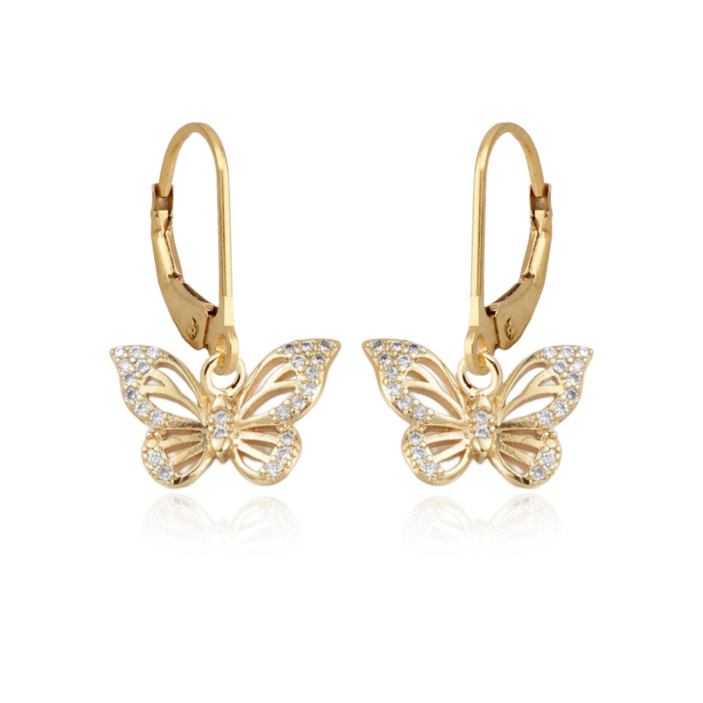 Surgical Steel CZ Butterfly Earrings