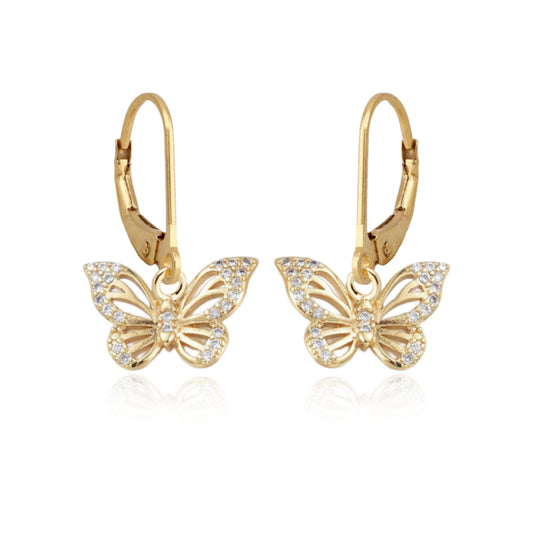 Surgical Steel CZ Butterfly Earrings