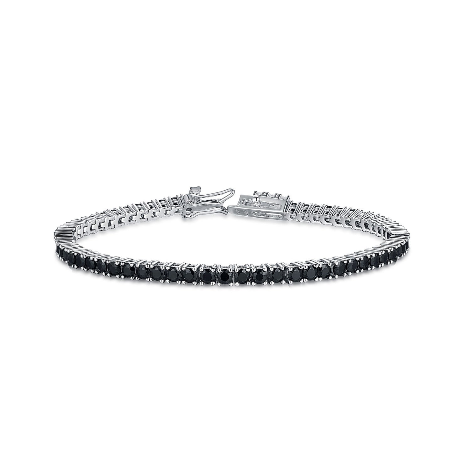 Sterling Silver Ruby, Emerald, Sapphire, Violet, or Black Colored CZ Tennis Bracelets