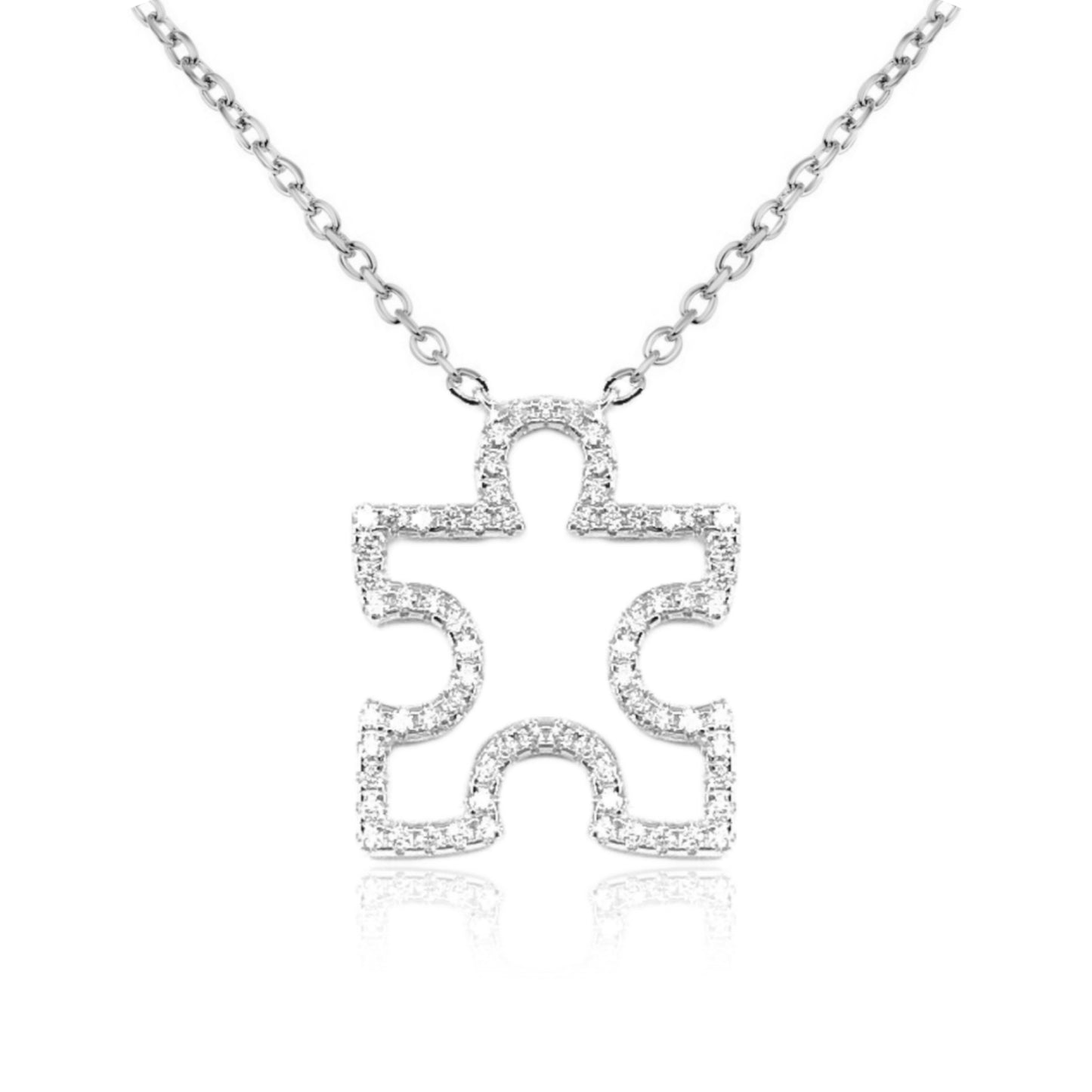 Sterling Silver Puzzle Piece Necklace