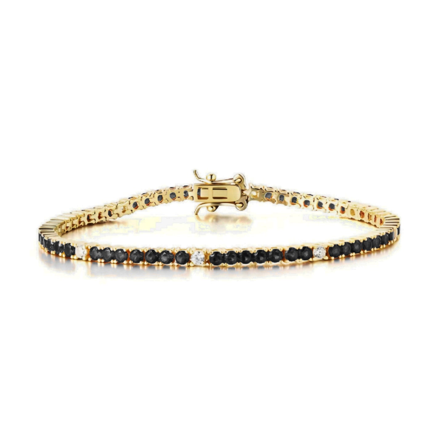 Sterling Silver Ruby, Emerald, Sapphire, or Black Colored CZ Stone Bracelet