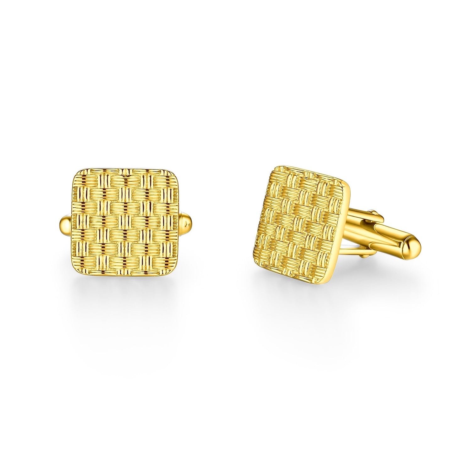 Rhodium Plated or Gold-plated Sterling Silver Weave Cufflinks