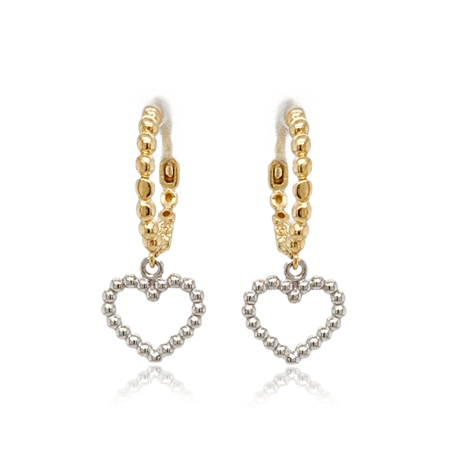14k Gold Outline Heart on Hoop Children's Earring