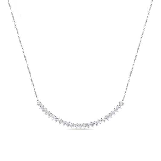 14K 25 Stone Lab Grown Diamond Tennis Bar Necklace
