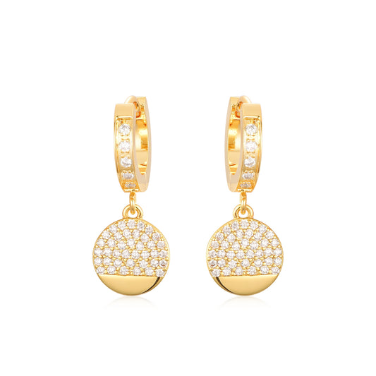 Gold Plated Surgical Steel ¾ CZ Circle Earrings