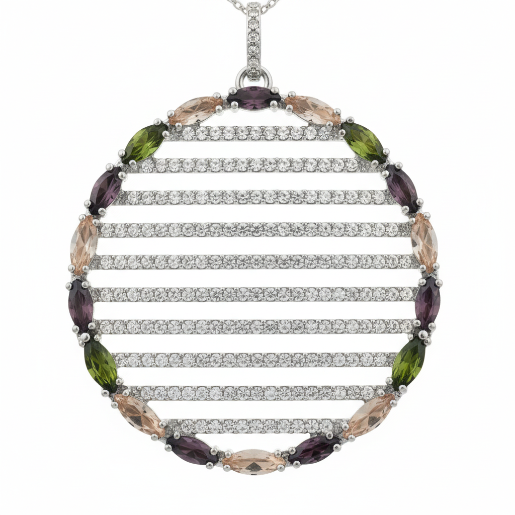 Sterling Silver Circle Pendant Necklace