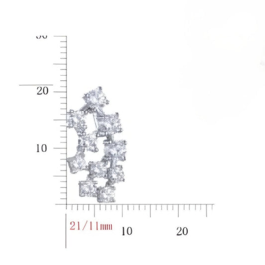 Rhodium Plated Sterling Silver 20 Stone Cluster Stud Earring