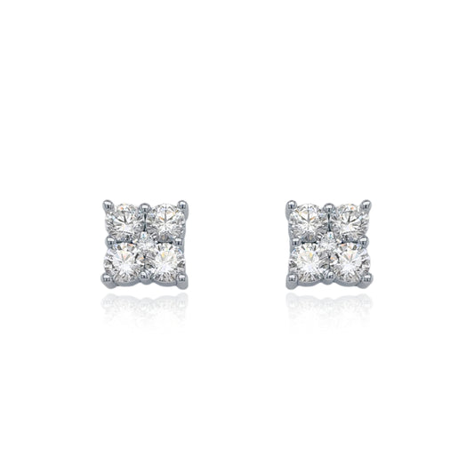 Sterling Silver Four Stone CZ Earring