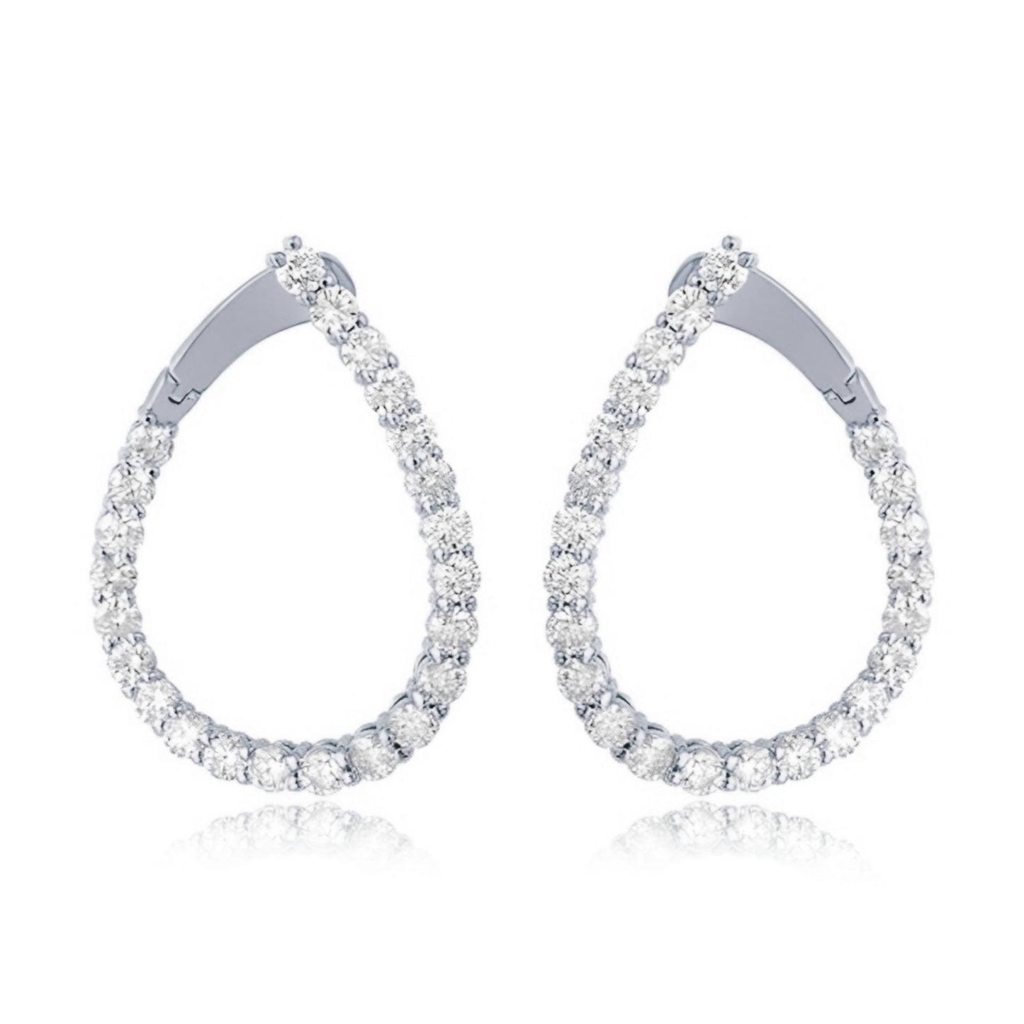 14K "J" Lab Grown Diamond Hoop Earrings
