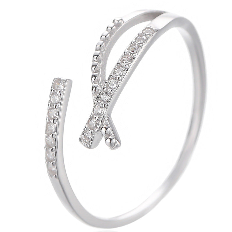 Sterling Silver Overlapping/Crossover Elegant Ring