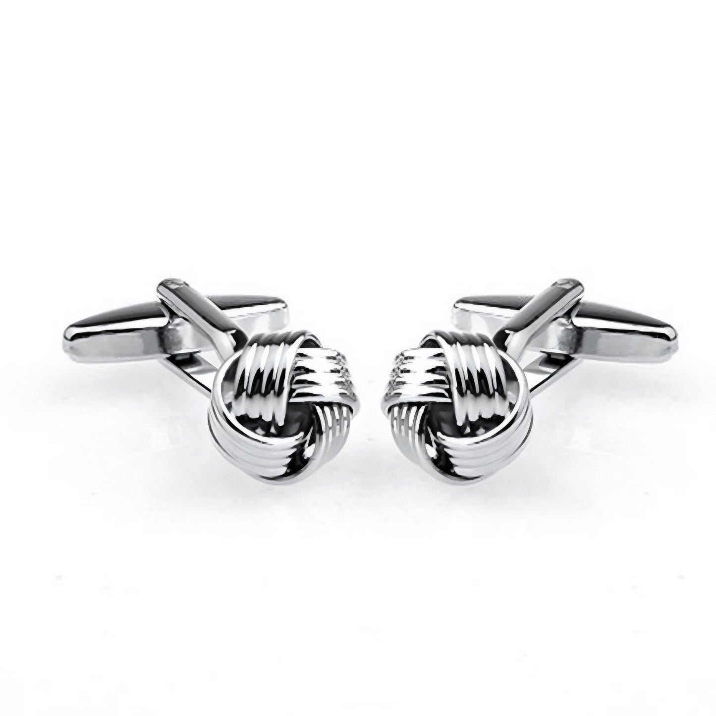 Silver Color Woven Knot Cufflinks