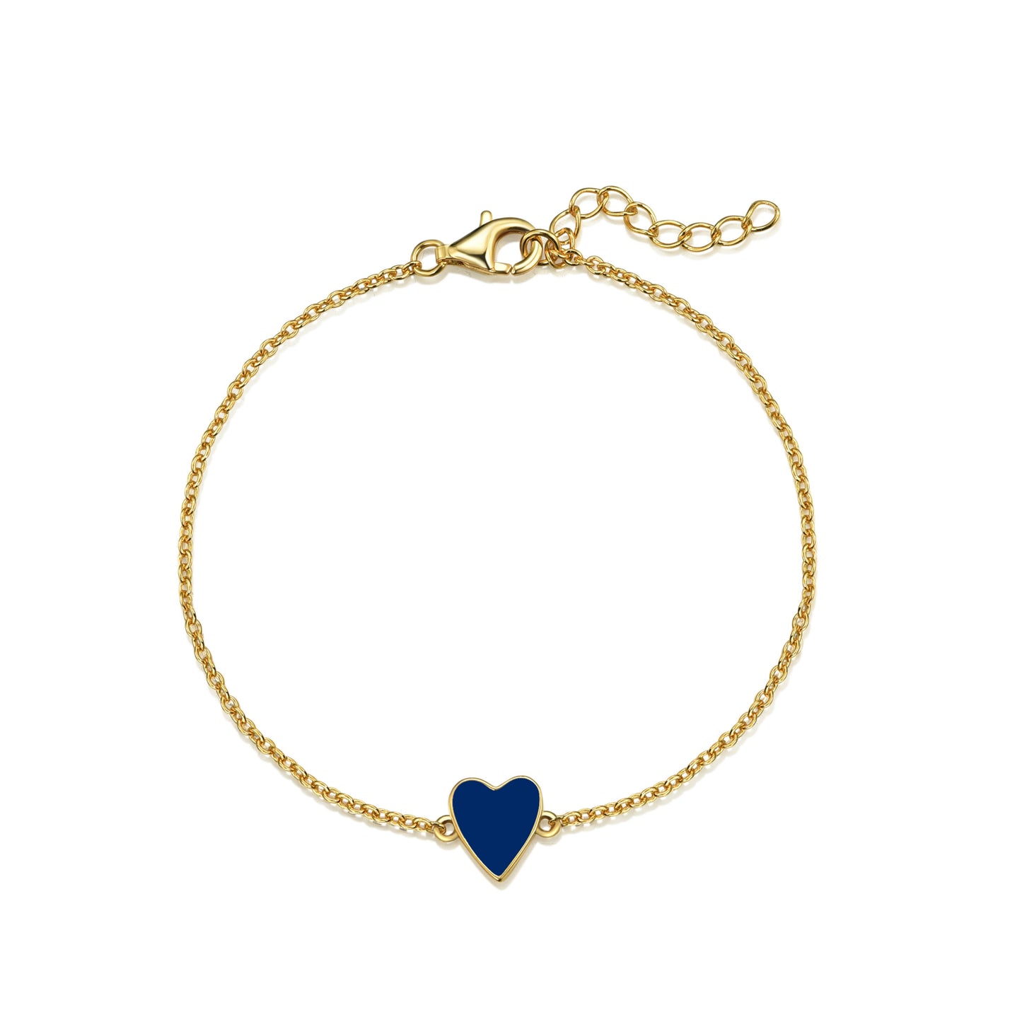 Gold Plated Sterling Silver Enamel Single Heart Bracelet