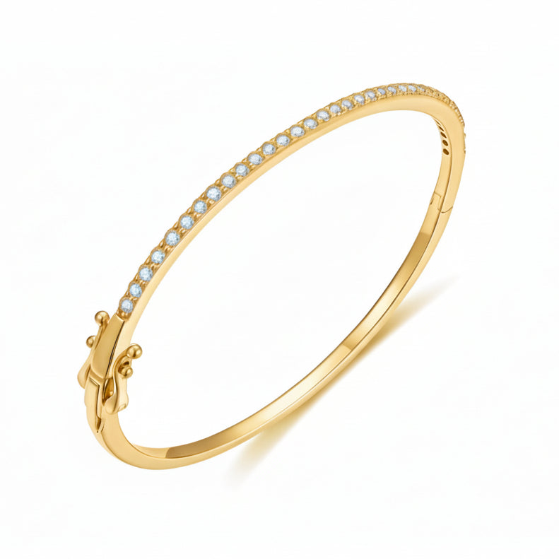 Sterling Silver Row of CZs Bangle