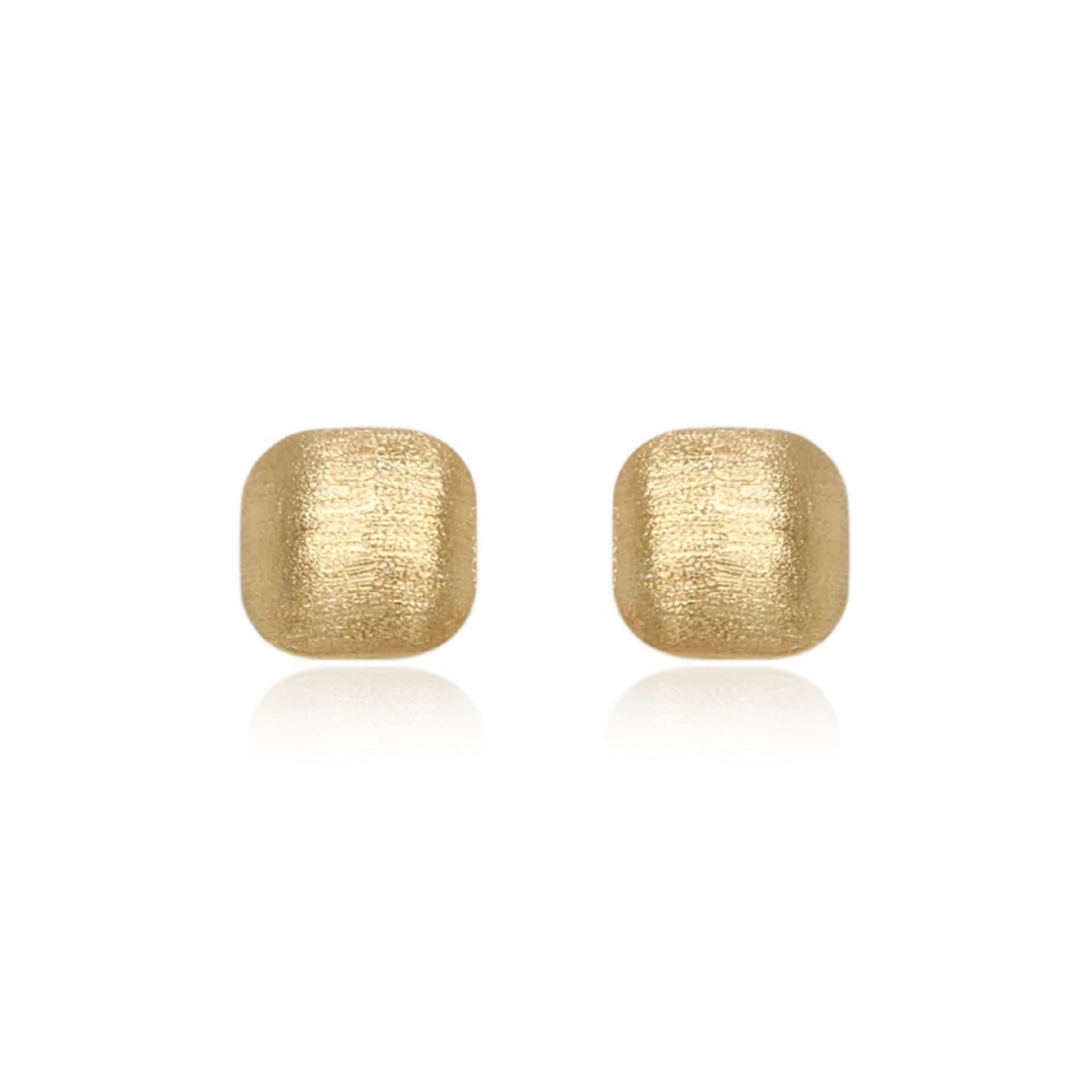 14k Brushed Gold Stud Earrings