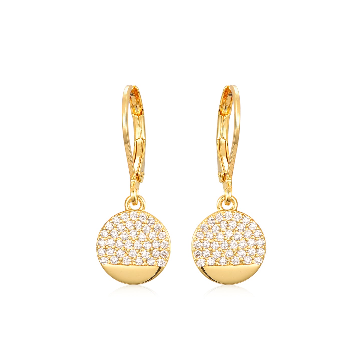 Gold Plated Surgical Steel ¾ CZ Circle Earrings
