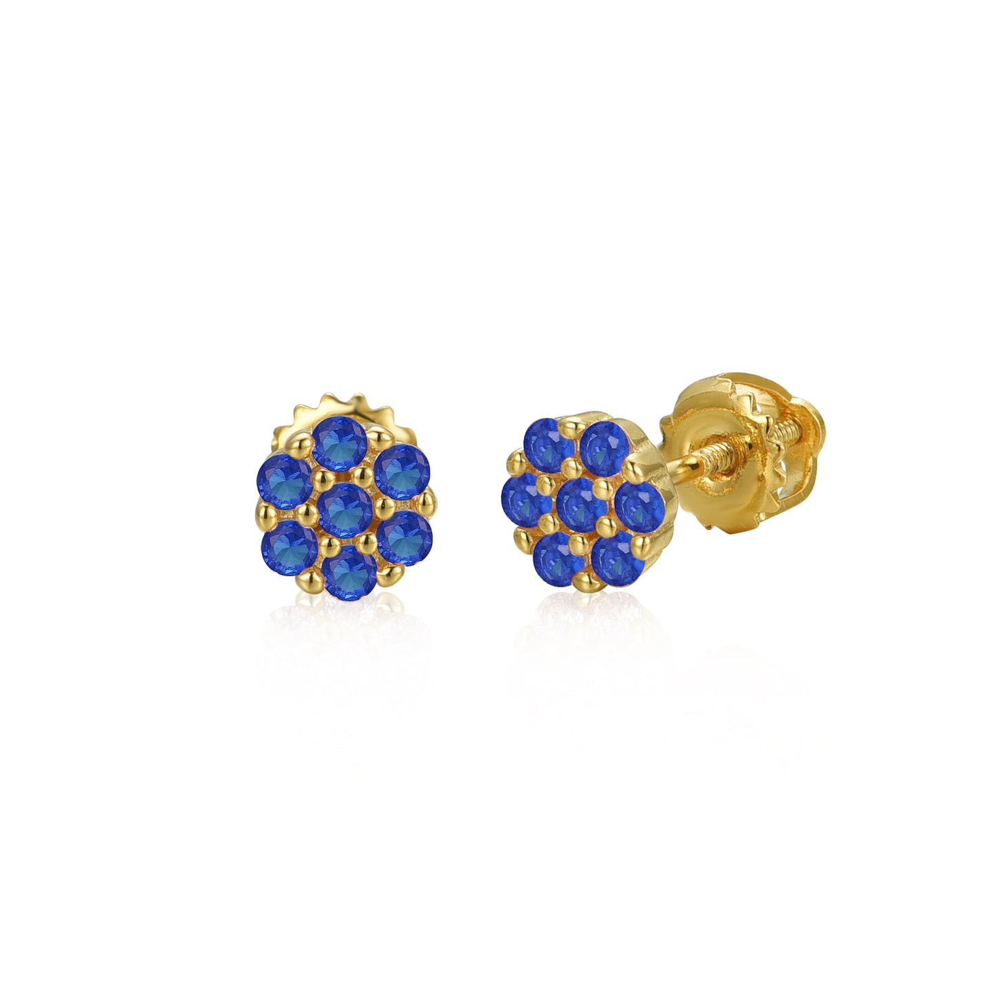 Surgical Steel Small CZ 7 Stone Stud Earrings