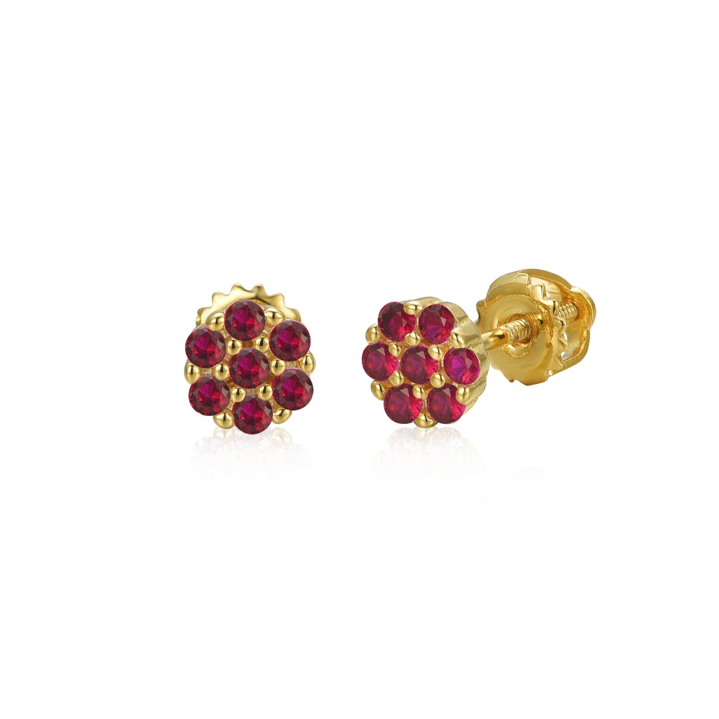 Surgical Steel Small CZ 7 Stone Stud Earrings