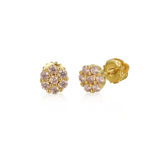 Surgical Steel Small CZ 7 Stone Stud Earrings