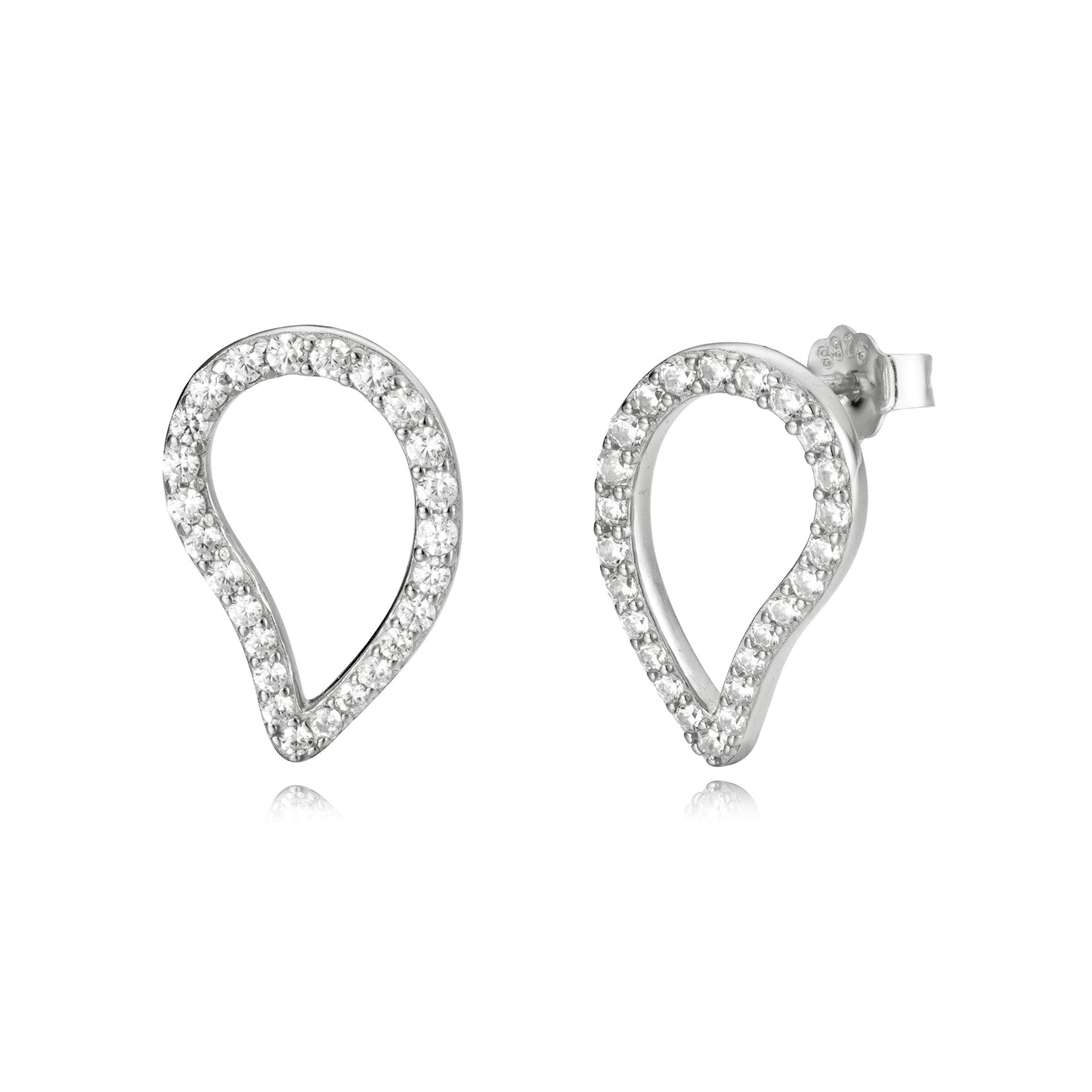 Sterling Silver Inverted Teardrop Stud Earrings