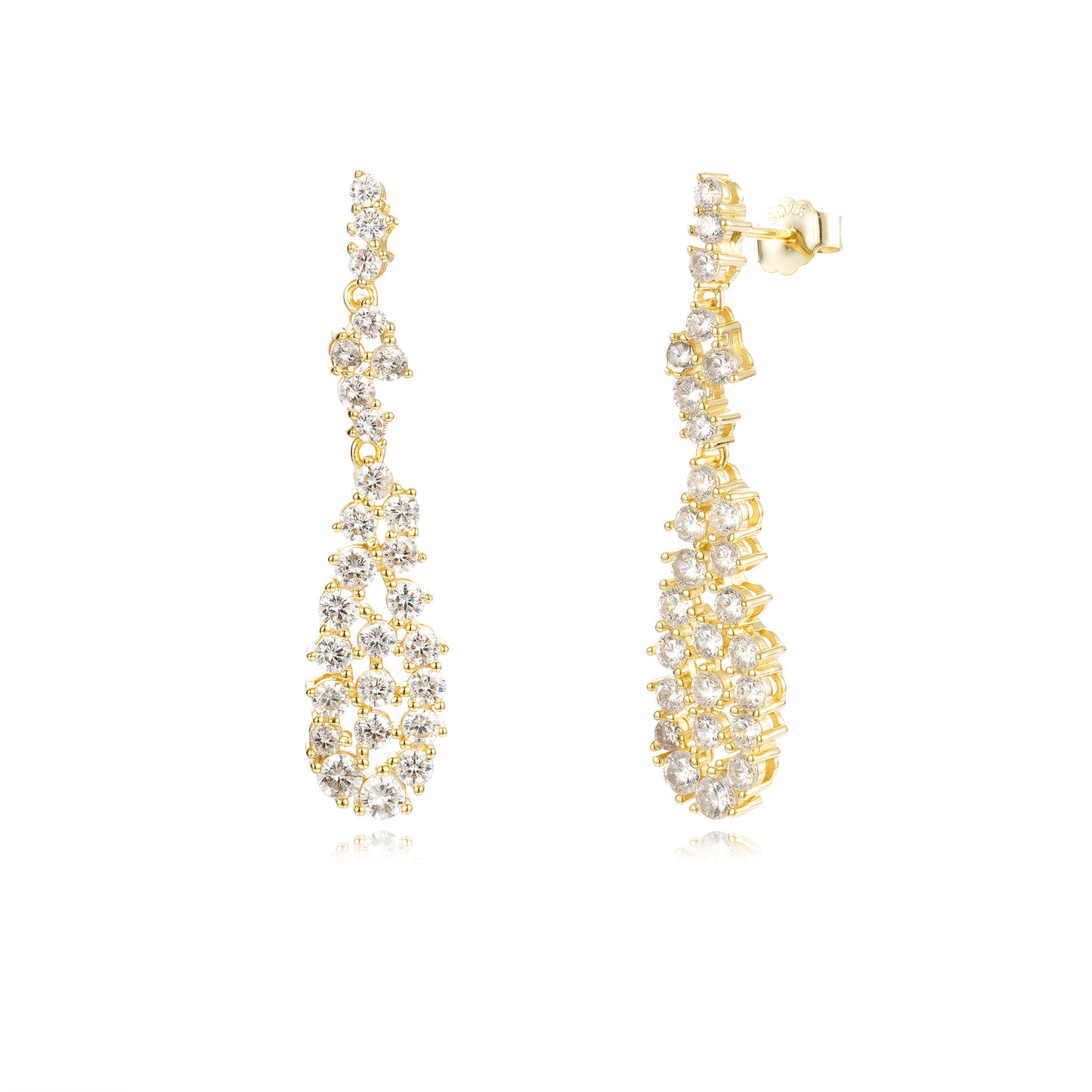 Sterling Silver Sprinkled Teardrop Earrings