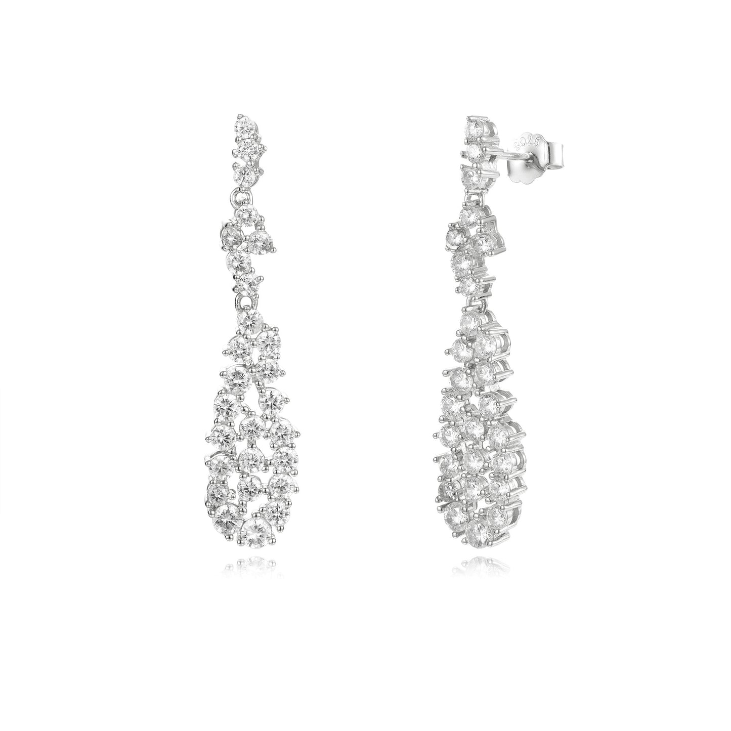 Sterling Silver Sprinkled Teardrop Earrings