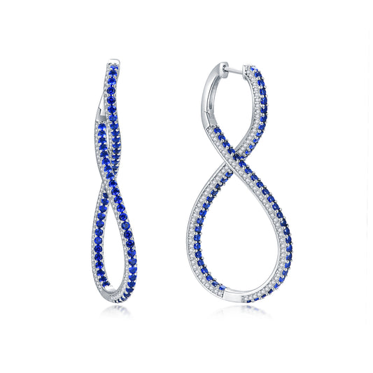 Sterling Silver Large Figure 8 CZ Earring