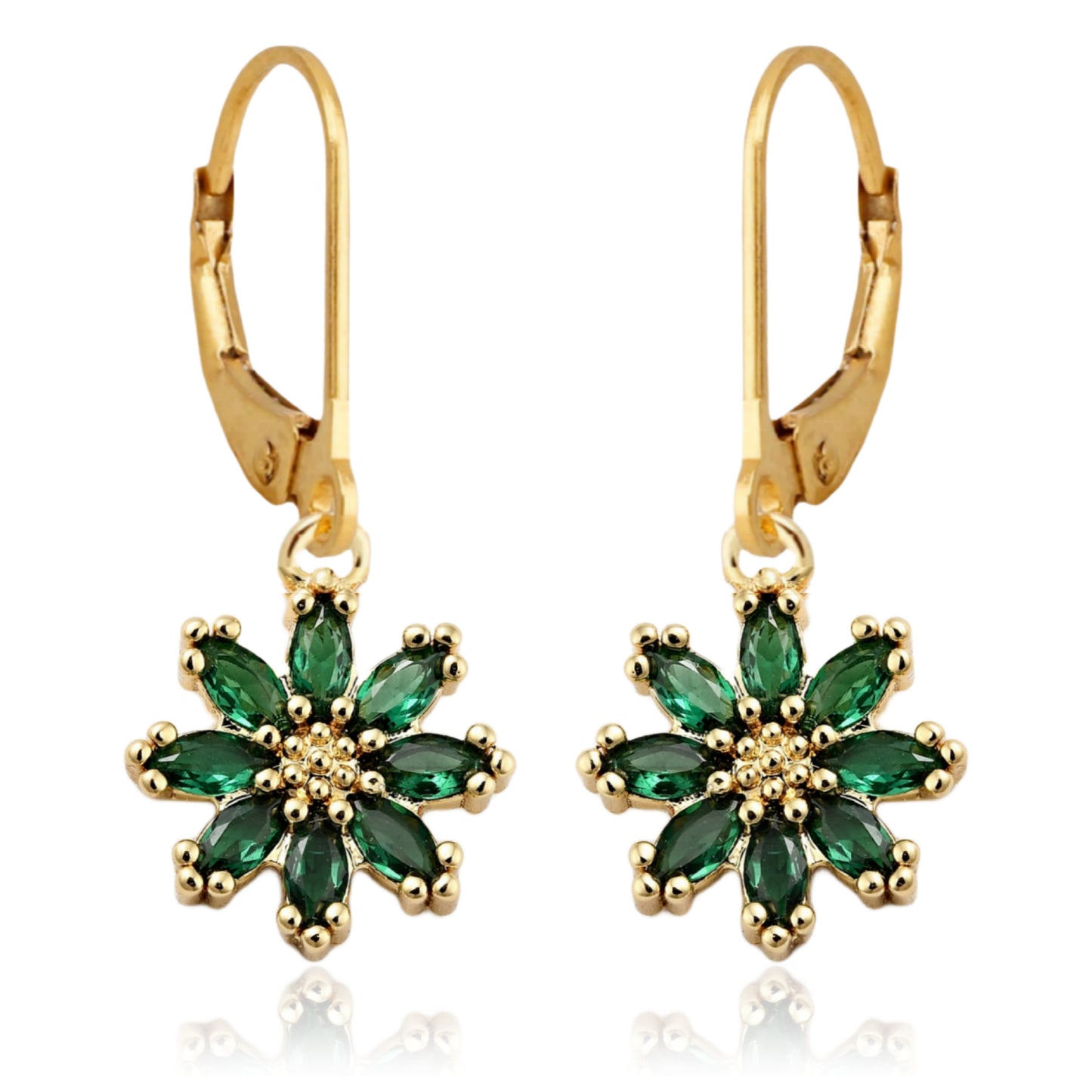 Colorful 8 Petal Flower Surgical Steel Earrings