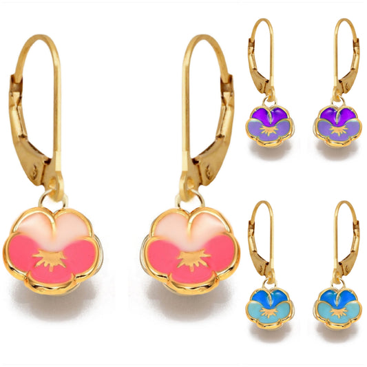 Colorful Enamel Flower Surgical Steel Earrings