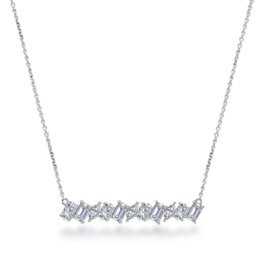 14K Fancy Shape Lab Grown Diamond Bar Necklace
