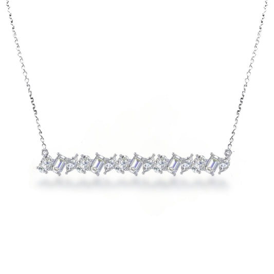 14K Fancy Shape Lab Grown Diamond Bar Necklace