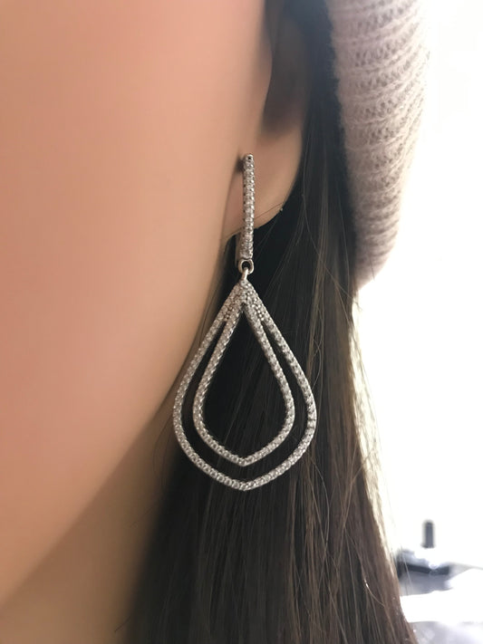 Sterling Silver Double Flame Earrings