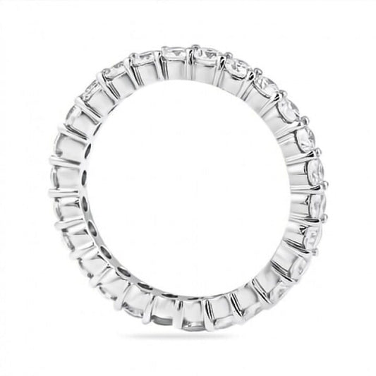 Sterling Silver 2mm Full CZ Eternity Band Ring