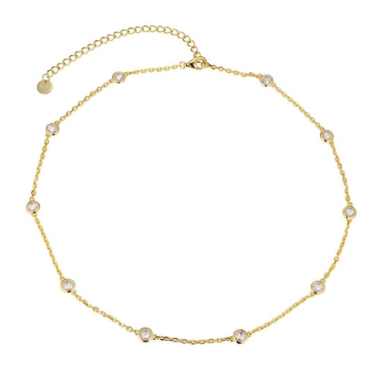 Sterling Silver Diamond by the Yard CZ Necklace