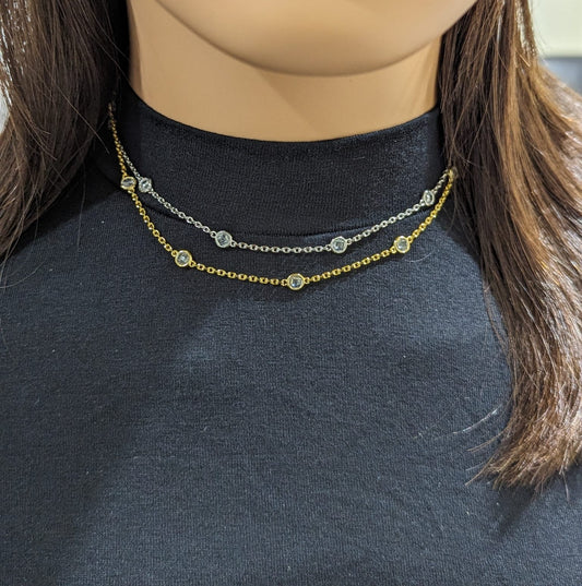 Sterling Silver Diamond by the Yard CZ Necklace