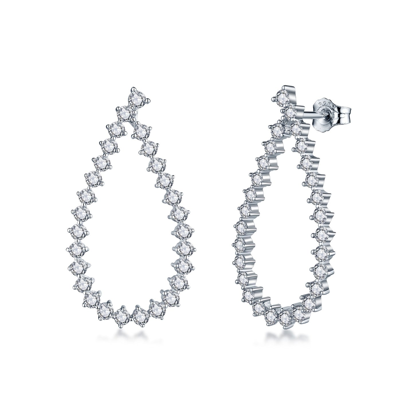 Sterling Silver CZ Teardrop Earring