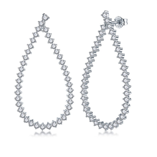 Sterling Silver CZ Teardrop Earring