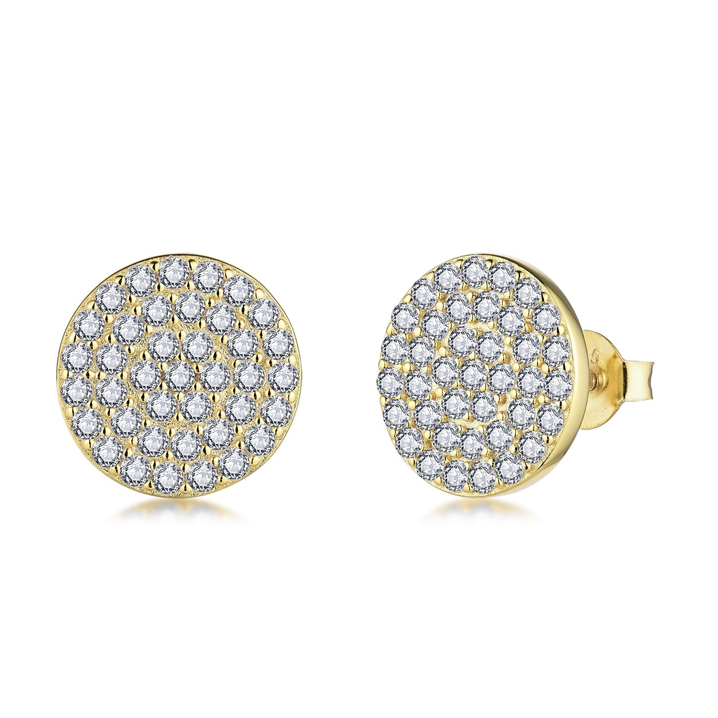 Sterling Silver 12mm Micropave Circle CZ Stud Earring