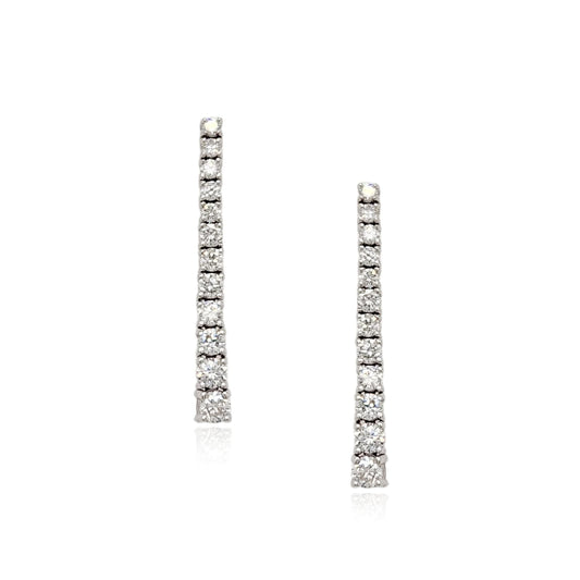 14K 24 Stone Lab Grown Diamond Graduated Tennis Earrings