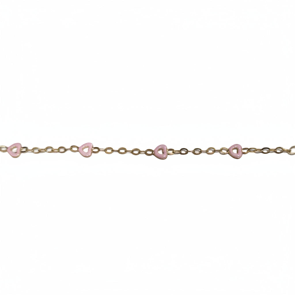 Sterling Silver Gold Plated Outline Enamel Heart Bracelet