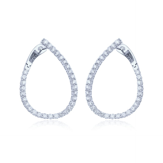 14K "J" Lab Grown Diamond Hoop Earrings