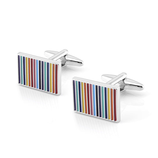 Colorful Enamel Stripes Cufflinks