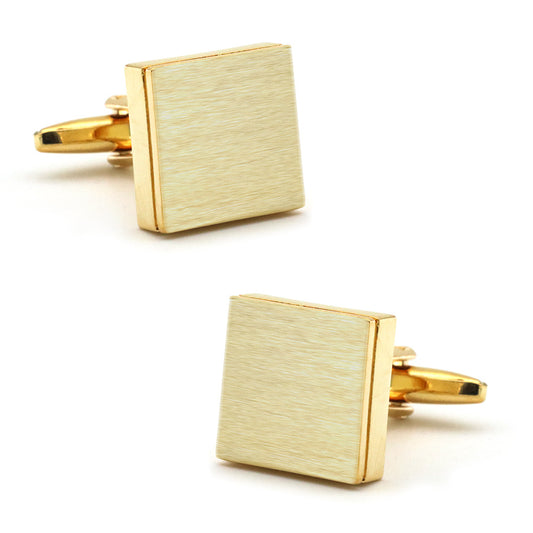Brushed Gold Square Cufflinks