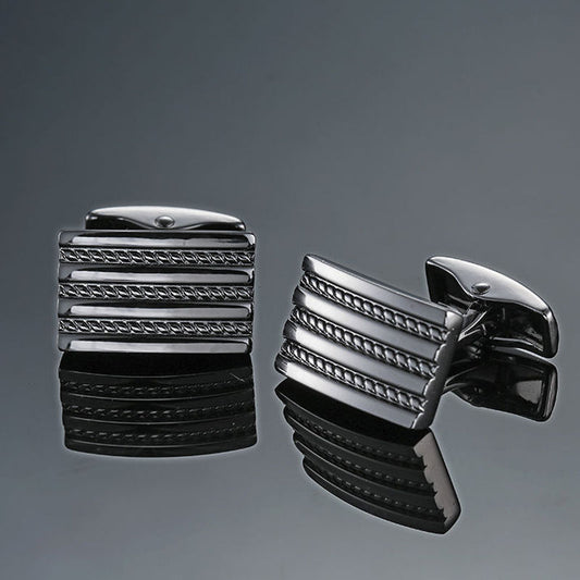 Rectangular Striped Cufflinks
